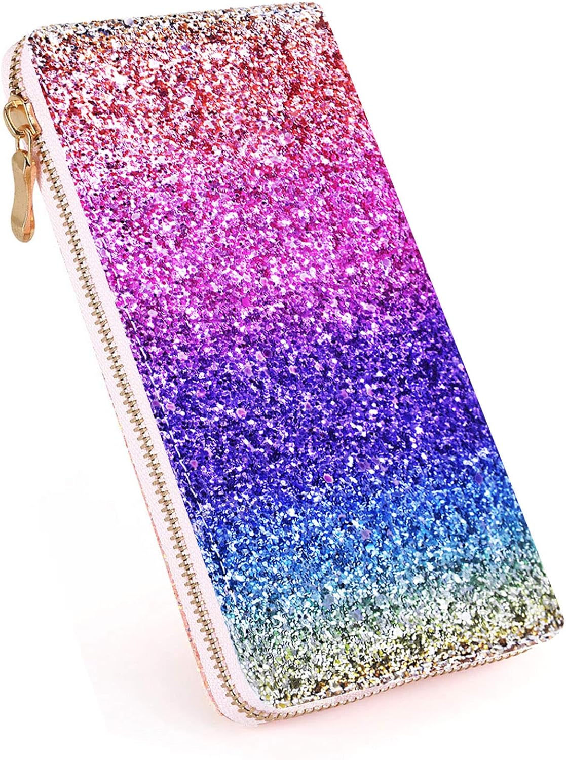 Glitter Wallet for Women Shiny Handbag Long Purse Elegant Clutch, Ladies Card Holder