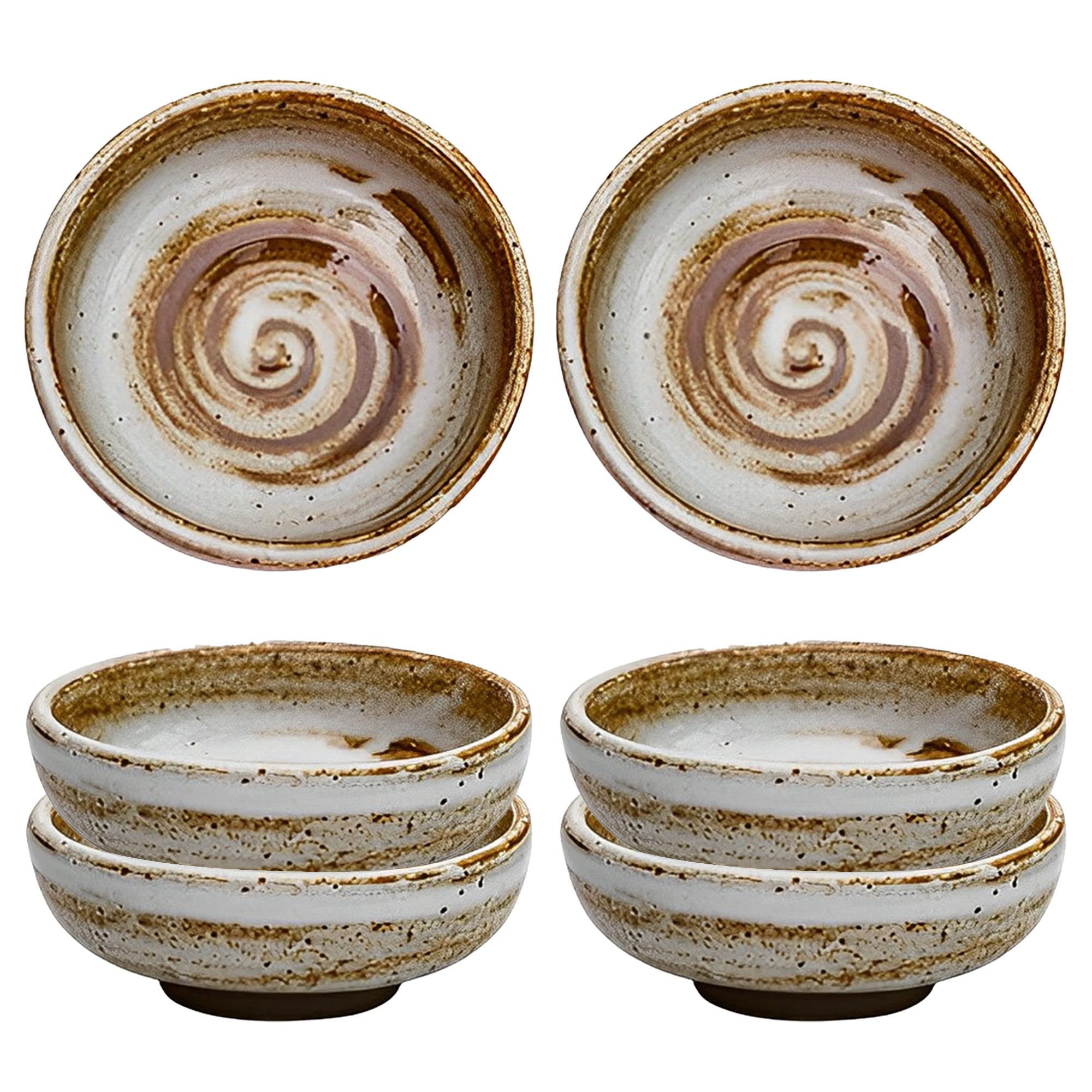 Suppenschüssel, Reisschüssel, Frühstücksschüssel, Sojasaucen-Geschirr-Set, Dip-Schalen aus Keramik, Soßenschüsseln, Tapas-Schalen, Geschirr-Set mit Blumenmuster for Desserts, Snack-Grau, 6er-Set ( Col