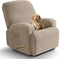 Vista 14 de Vansofy - Fundas elásticas para sofá reclinable, 8 piezas, funda suave de jacquard para sofá reclinable, protector de muebles con parte inferior