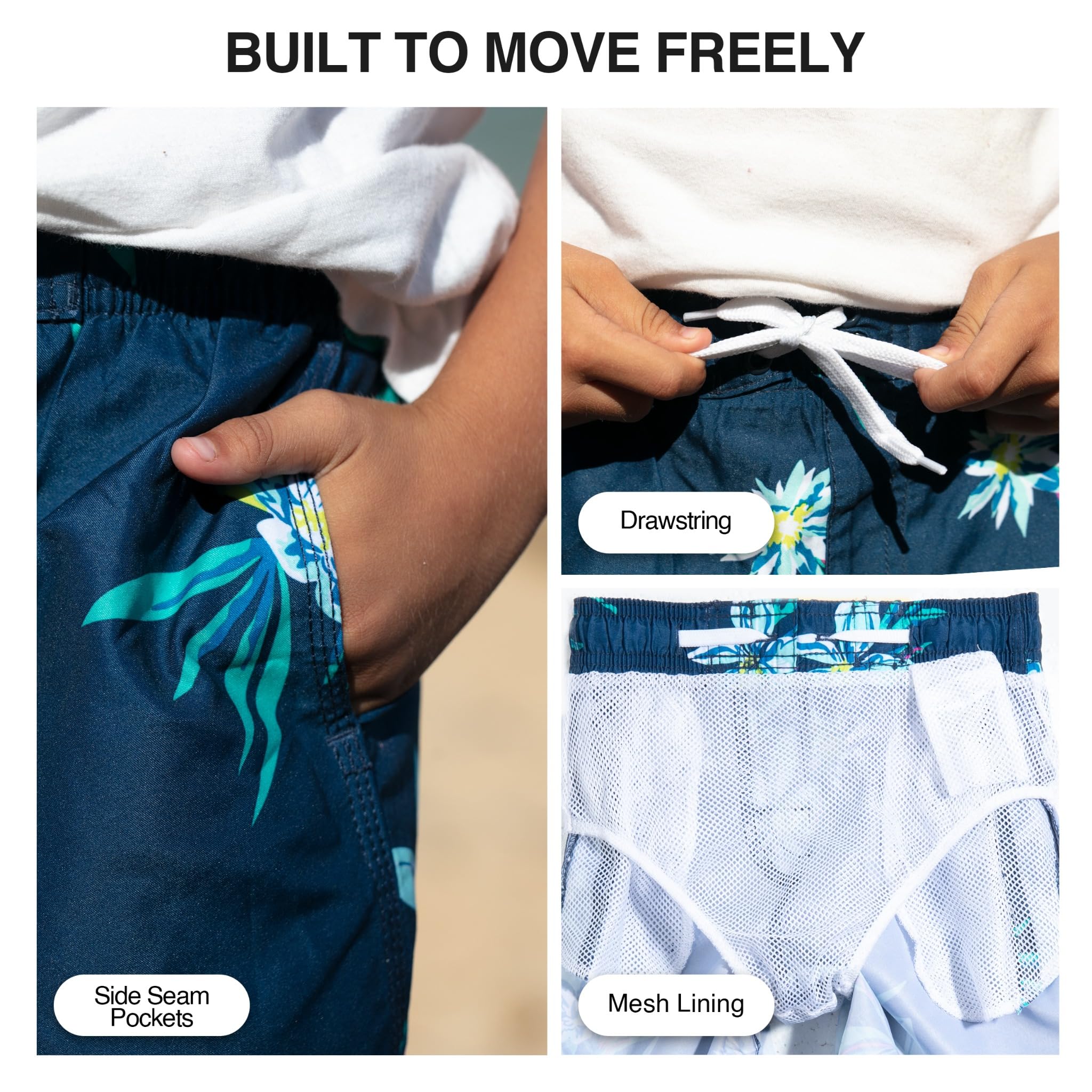 Kanu Surf Zipline Quick Dry UPF 50+ Beach Swim Trunk Badehose für Herren Kinder (1 Stück)