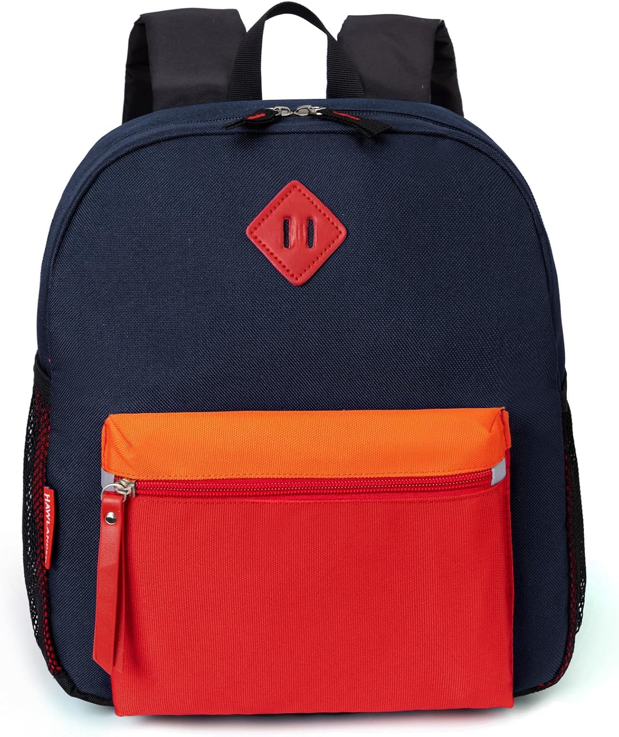 Little Kids Backpack for Boys or Girls, Toddler School Bag Fits 3 to 6 years old, Navy Red, 12 Inch