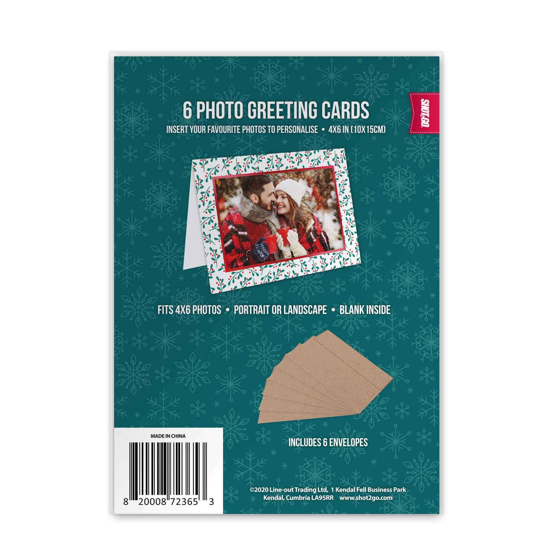 Shot2go Pack of 6 Christmas Photo Cards White Holly – Each Holds One 4×6  Photo – BigaMart, image size:1920x1920