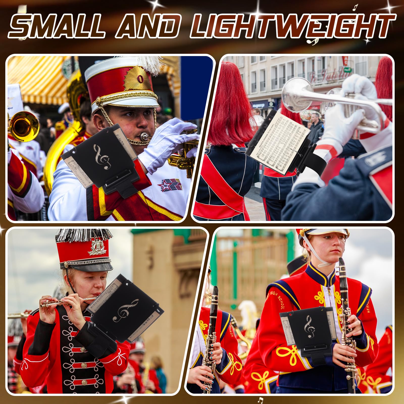 Flute File Folder Snapklik.com : Feifeiya 2 Set Flute Lyre Flip Folder For Marching Band