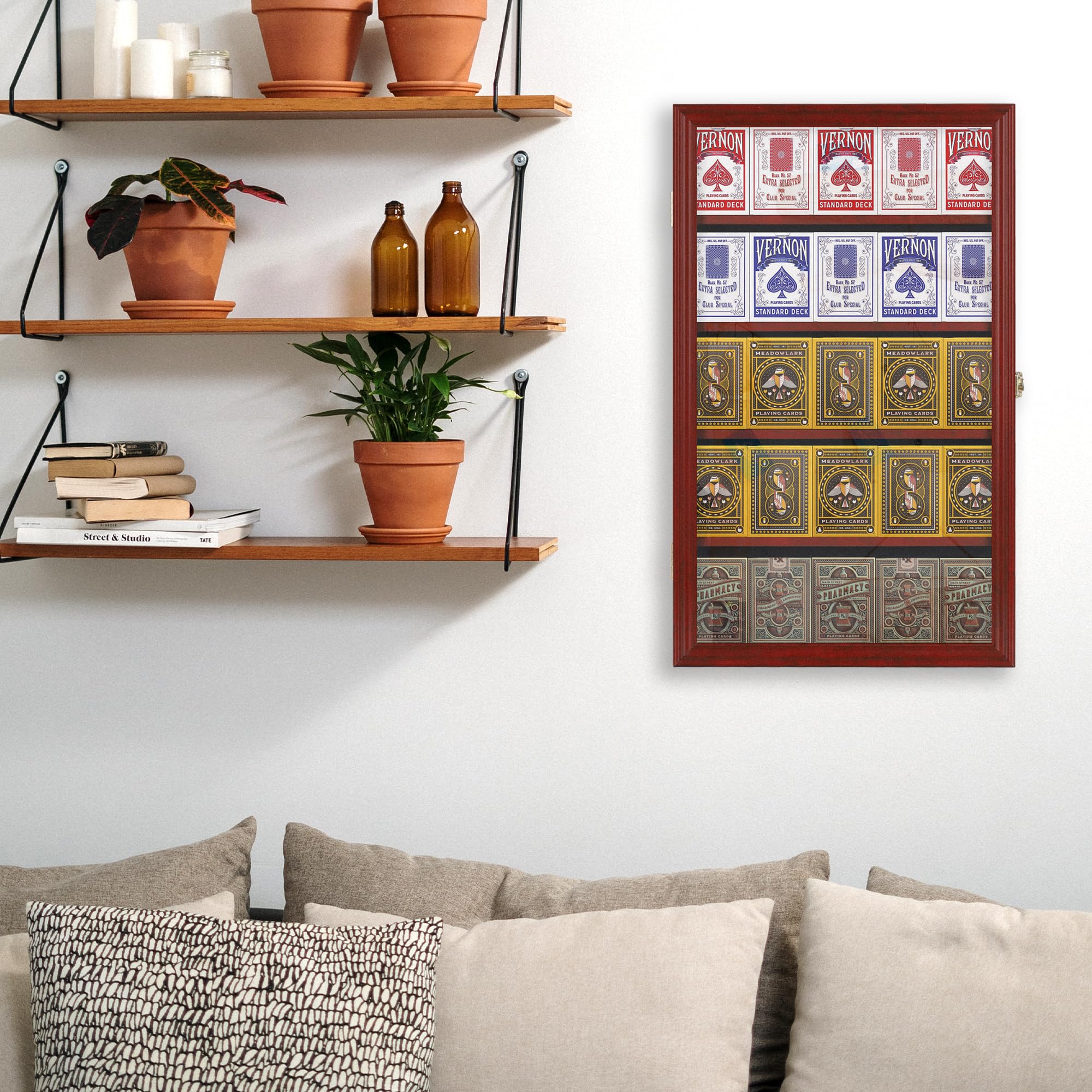 Die Spielkarte Rahmen – 25 Deck Display Acryl Spielkarten, pkcc01, mahagoni