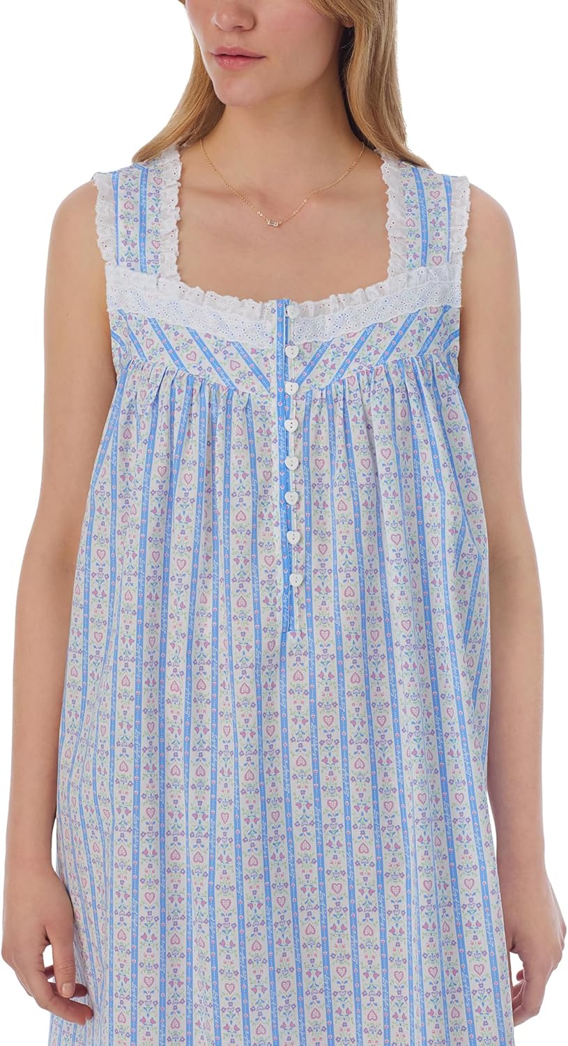 Lanz of Salzburg Women's Cotton Long Nightgown, Button Front, Long Sleeve, Soft & Lightweight Sleepwear - Image 3