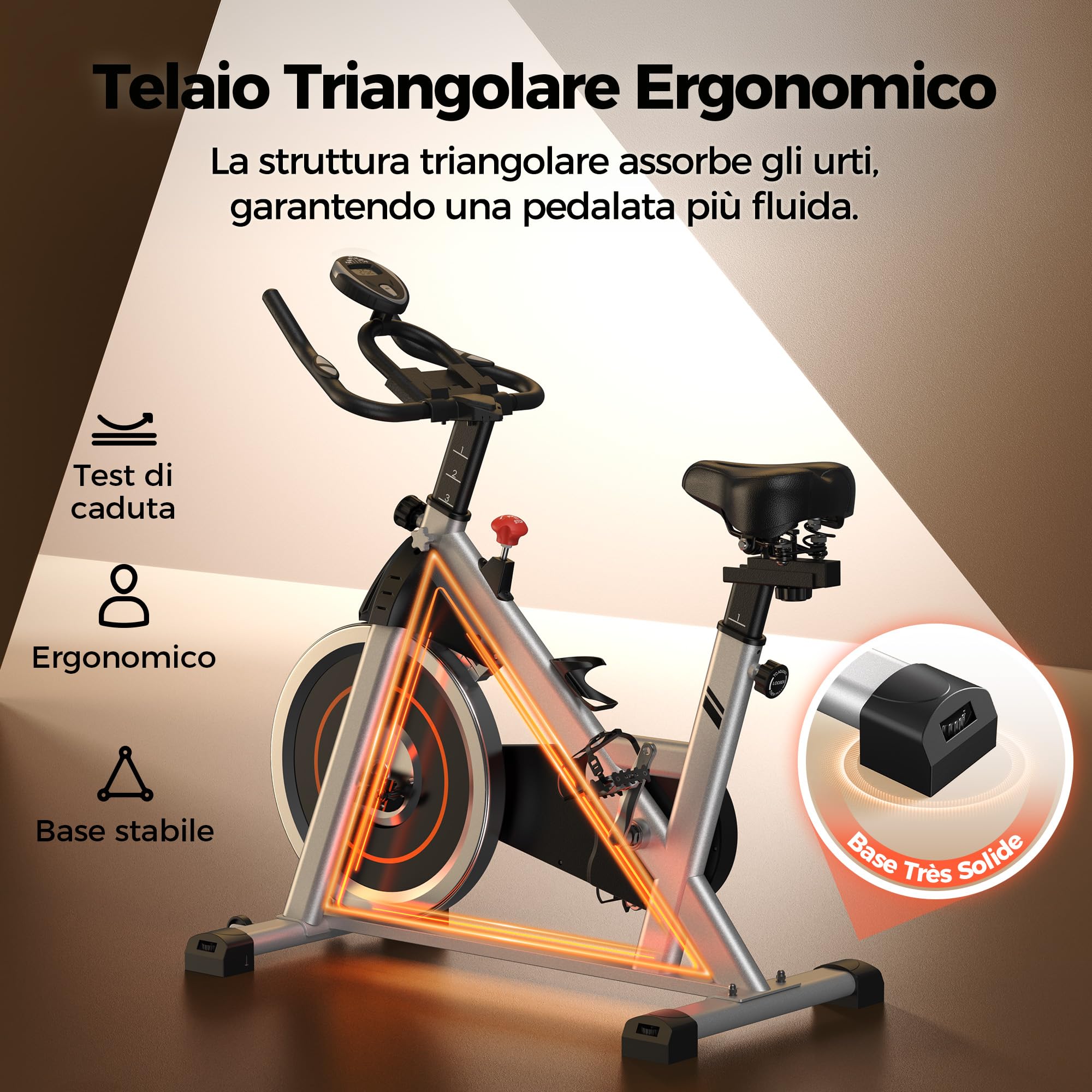 YOSUDA Cyclette da Casa con App, Resistenza Magnetica Regolabile, Silenziosa, Aerobica Domestica, Display LCD, Design Ergonomico, Capacità 136/160 kg