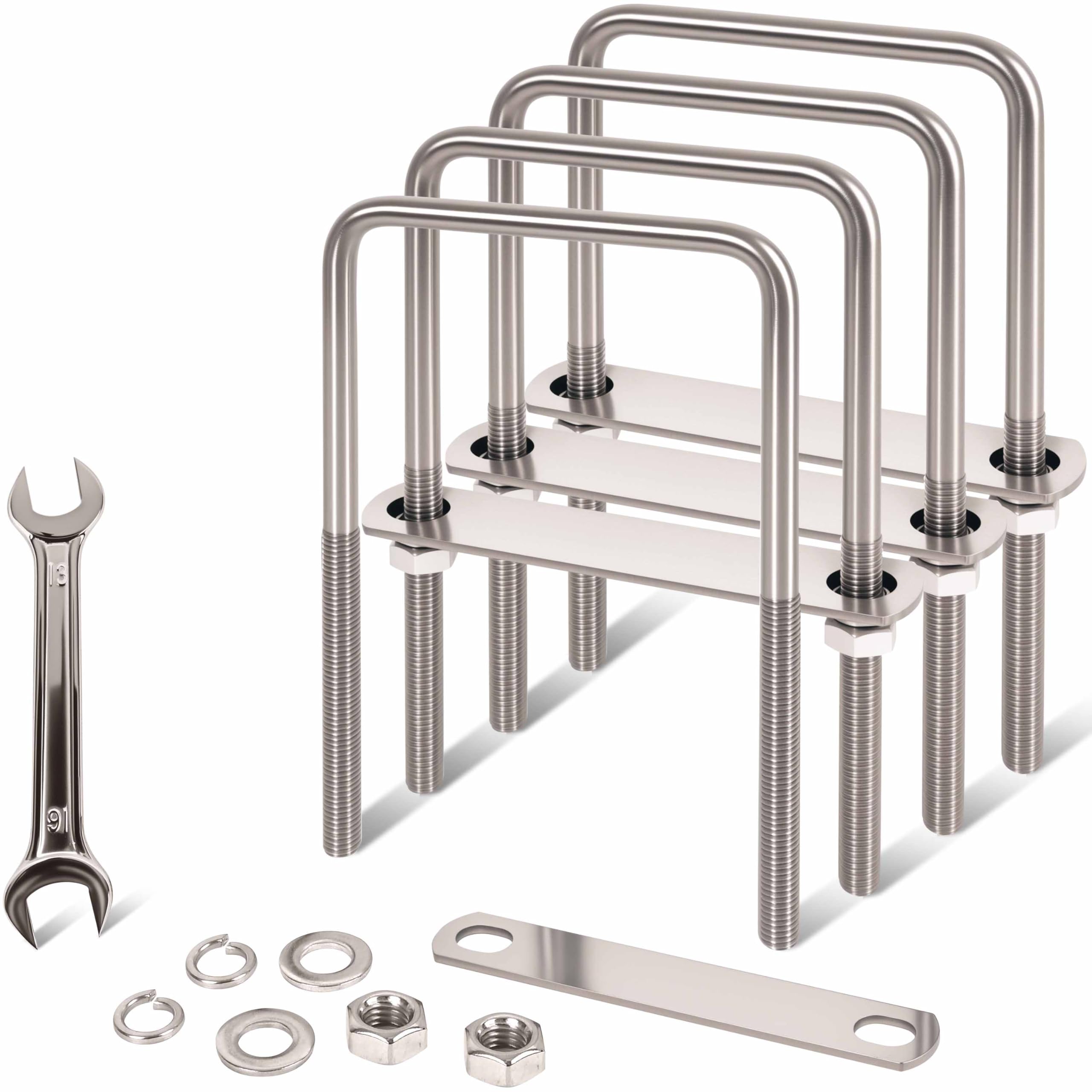 M8 Stainless Steel U-Bolts - 4 Pack -11