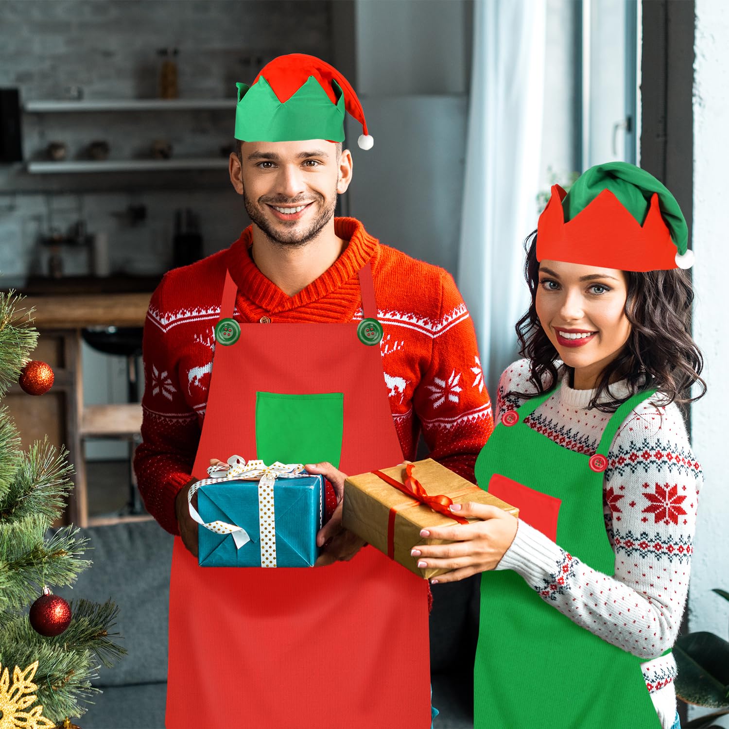 Laumoi 7 Pcs Vrouwen Kerst Elf Kostuum Accessoires Set Xmas