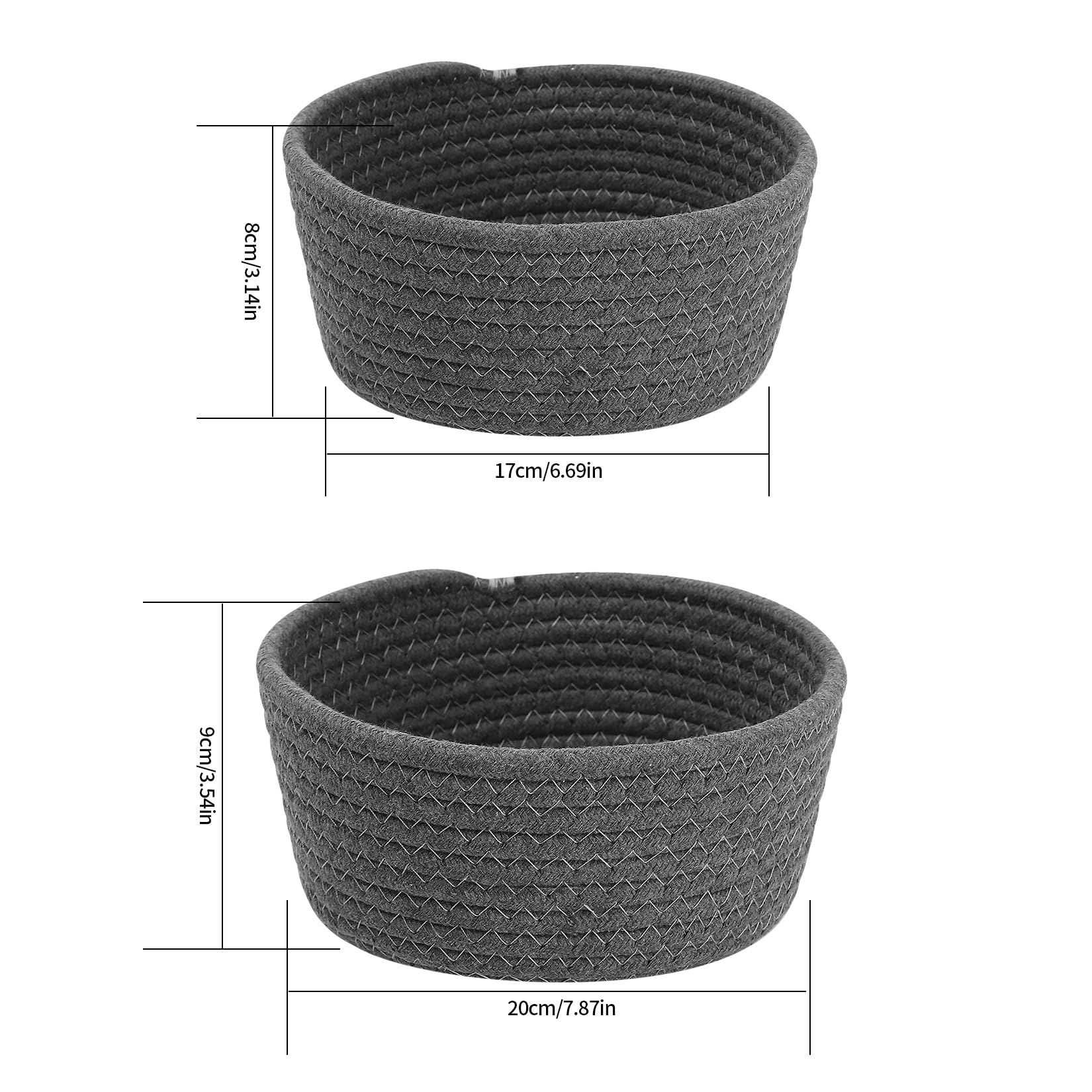 Panier Rangement Lot De 5 Coton Tressé Corbeille Salle De Bain Cuisine Table à Langer