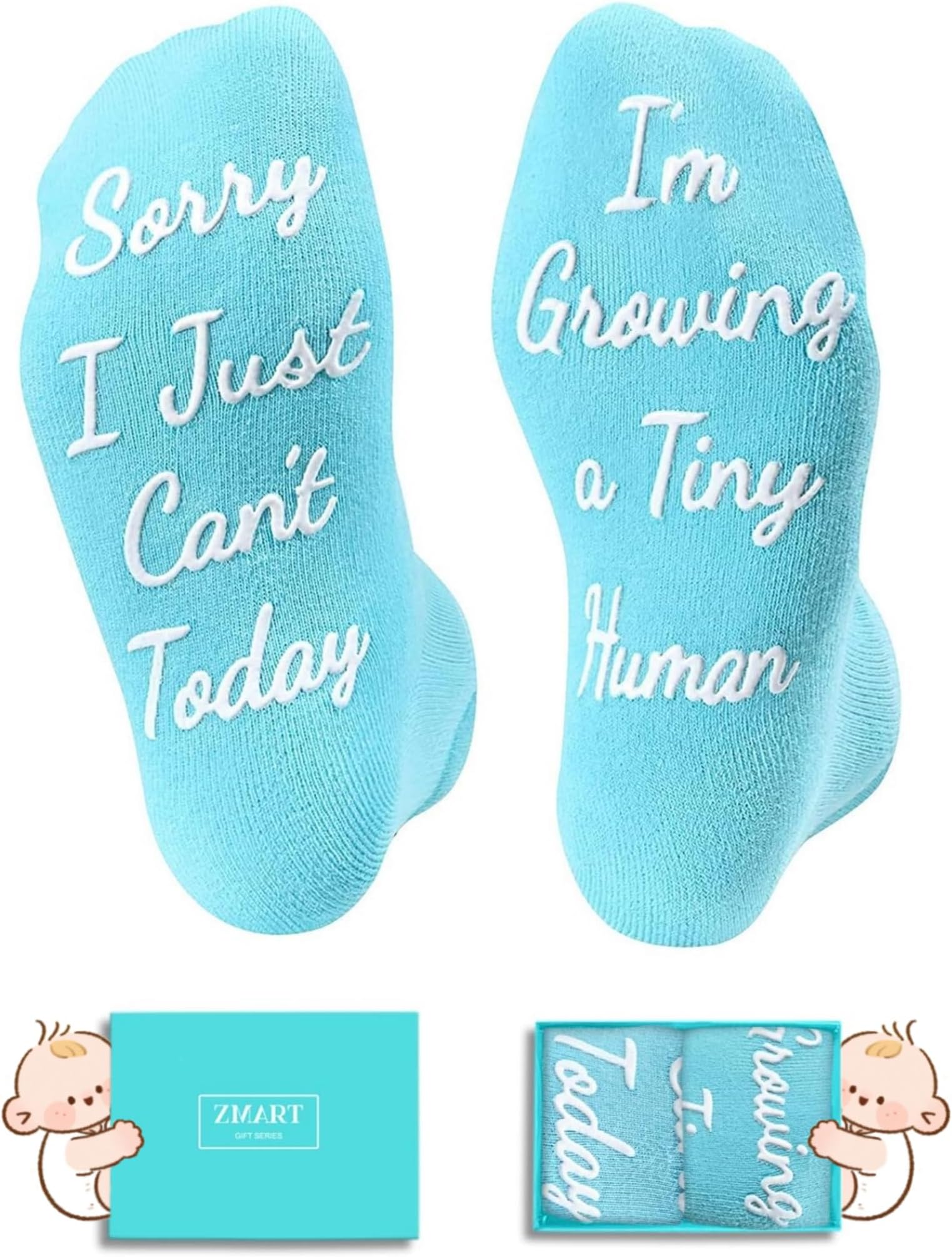 Zmart Labor and Delivery Socks Pregnancy Socks Maternity Socks for Hospital, Pregnancy Maternity Gifts, Tiny Human, Medium