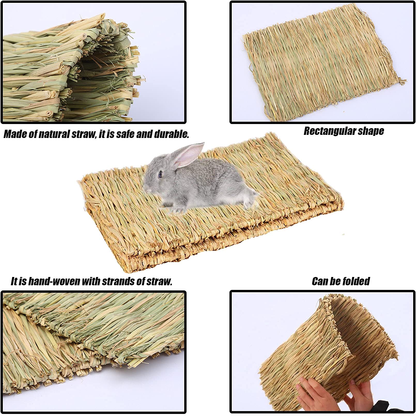 Natural Seagrass Mat Handmade Woven Mat, Safe Edible For Hamsters