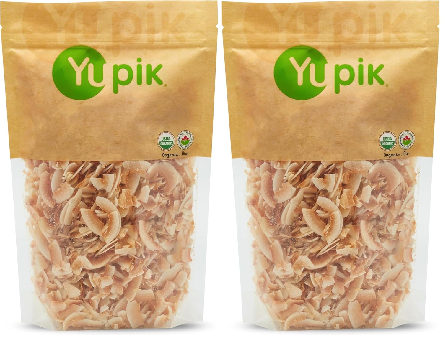 Yupik Organic Toasted Desiccated Coconut Chips, 16 Oz, Non-GMO, Vegan, Gluten-Free (Pack of 2)