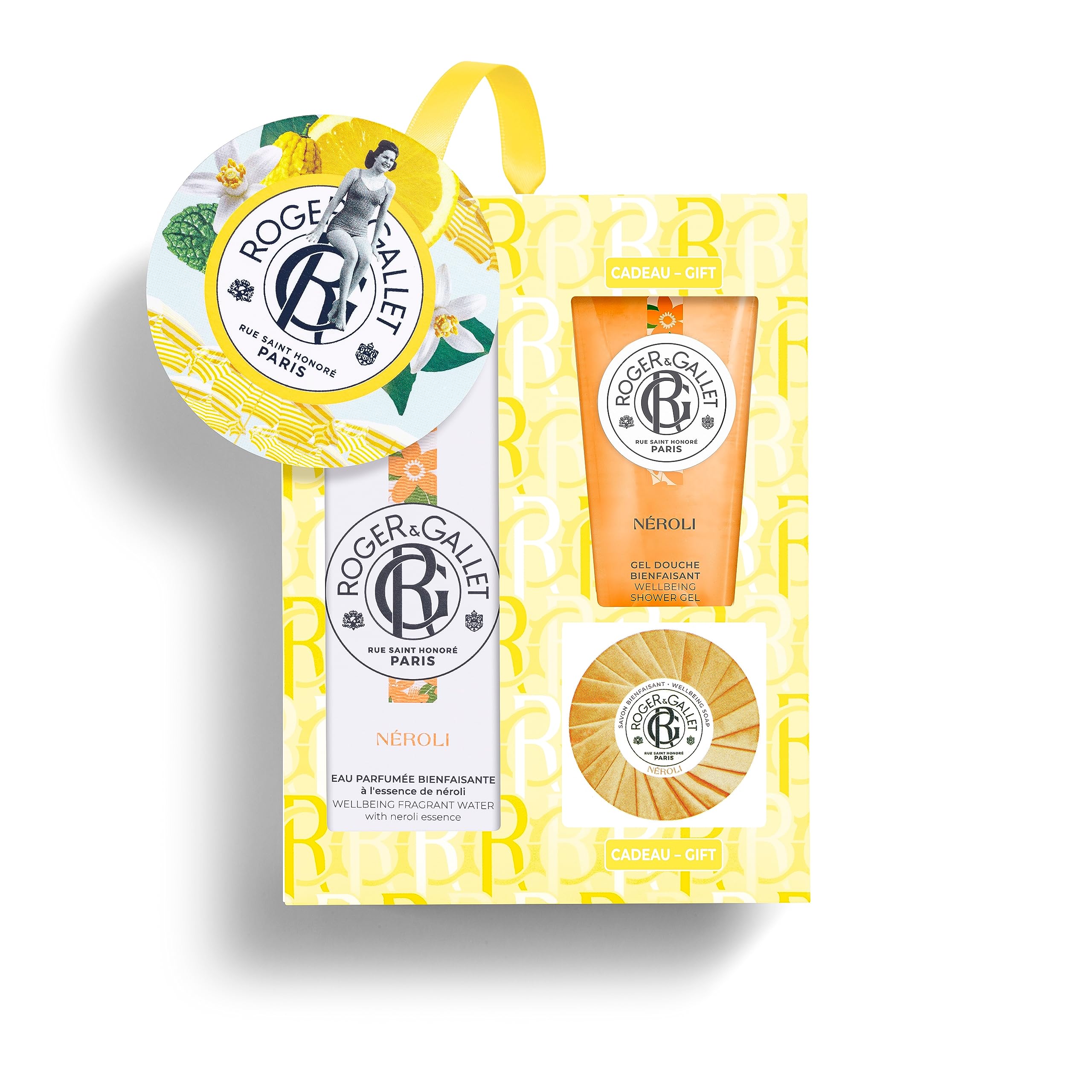 Neroli by Roger & Gallet for Unisex - 3 Pc Gift Set 3.3oz Wellbeing Fragrant Water, 1.6oz Wellbeing Soap, 1.6oz Wellbeing Shower Gel
