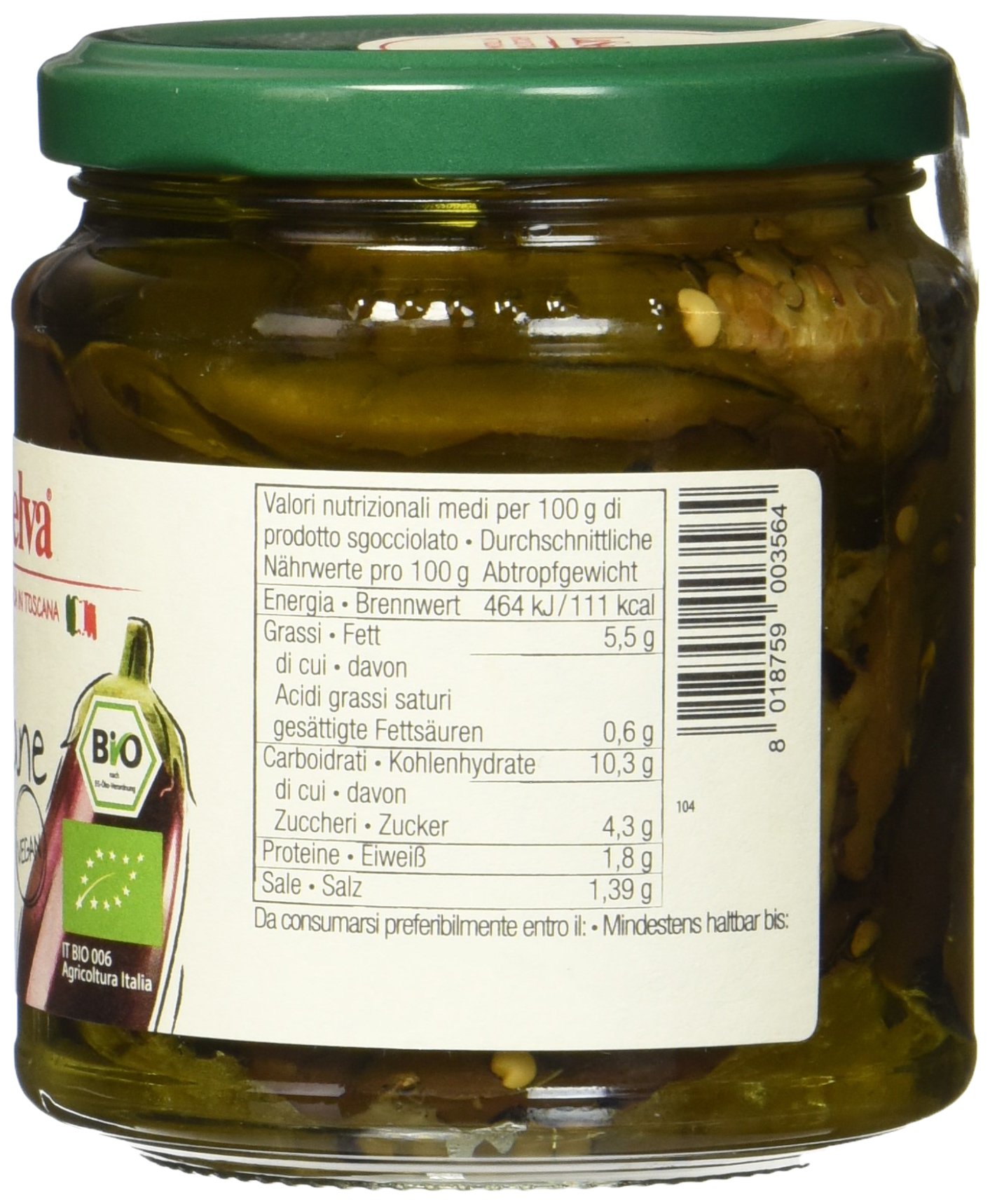 LaSelva Auberginen gegrillt in Olivenöl 280g Bio Antipasti, 3er Pack (3 x 280 g)