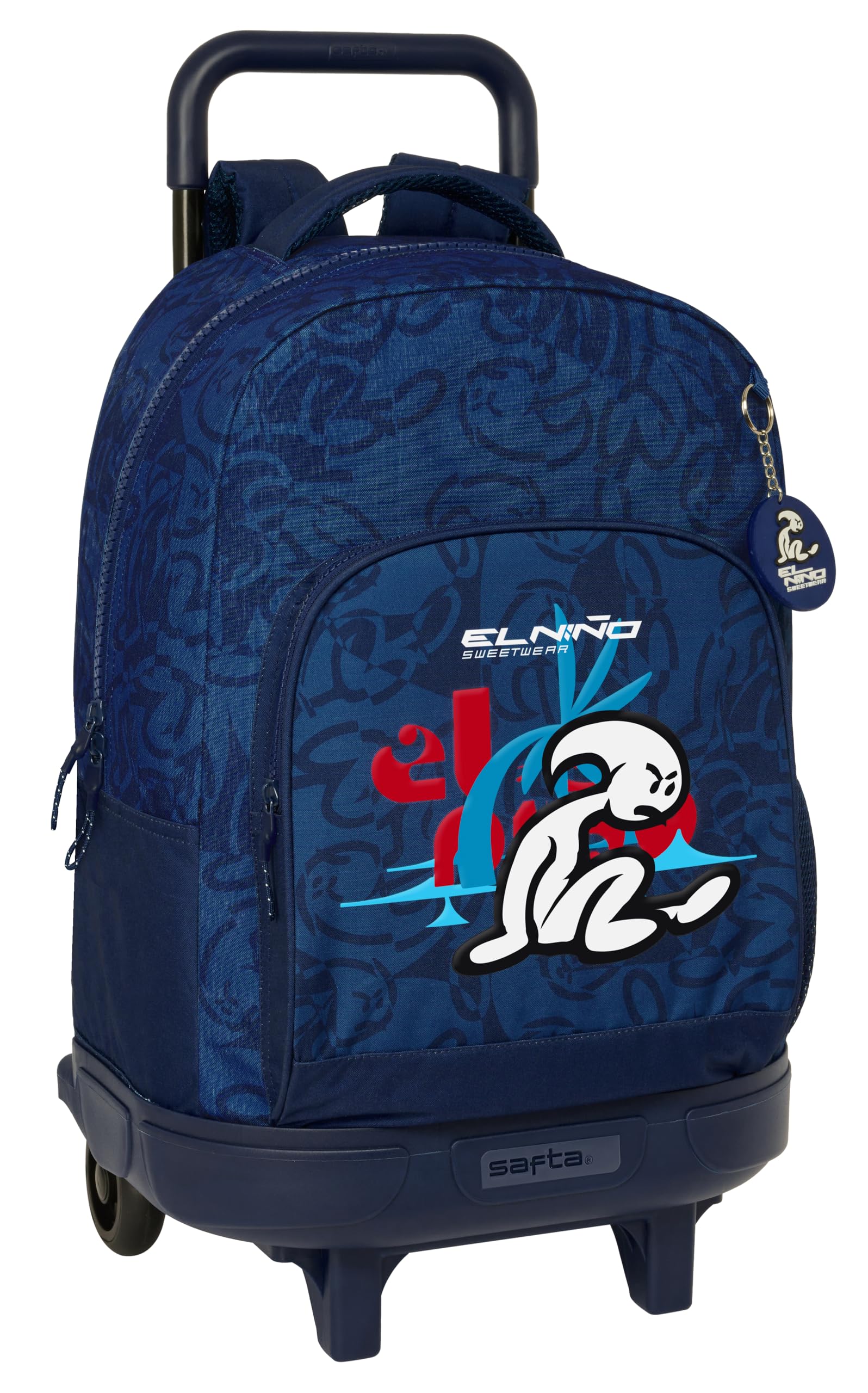 Safta EL NIÑO PARADISE - Mochila Grande con Ruedas, Compacta, Extraíble, Ideal para Niños de Diferentes Edades, Cómoda y Versátil, Calidad y Resistencia, 33x22x45 cm, Color Azul Marino