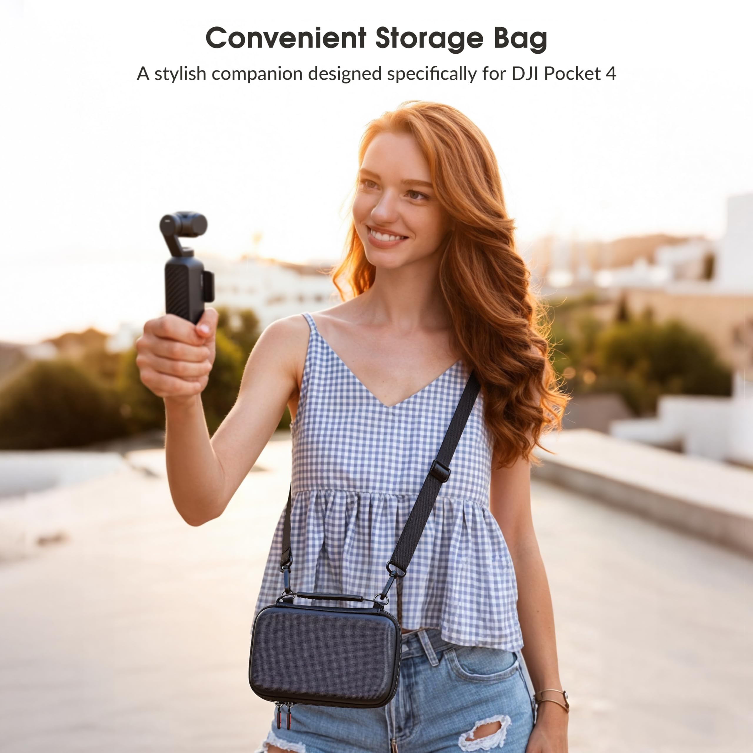 STARTRC PHOTO Custodia per DJI Osmo Pocket 4, Borsa Protettiva PU Pronta per il Trasporto per DJI Pocket 4 Creator Combo Accessori, Ideale per Vlogging, Viaggi e Riprese Outdoor