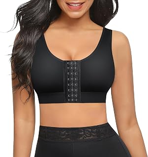 FeelinGirl Arm Shaper for Women Post Surgery Arm Lipo Compression Sleeves Slimming Arm Front Closure Shapewear Bra
