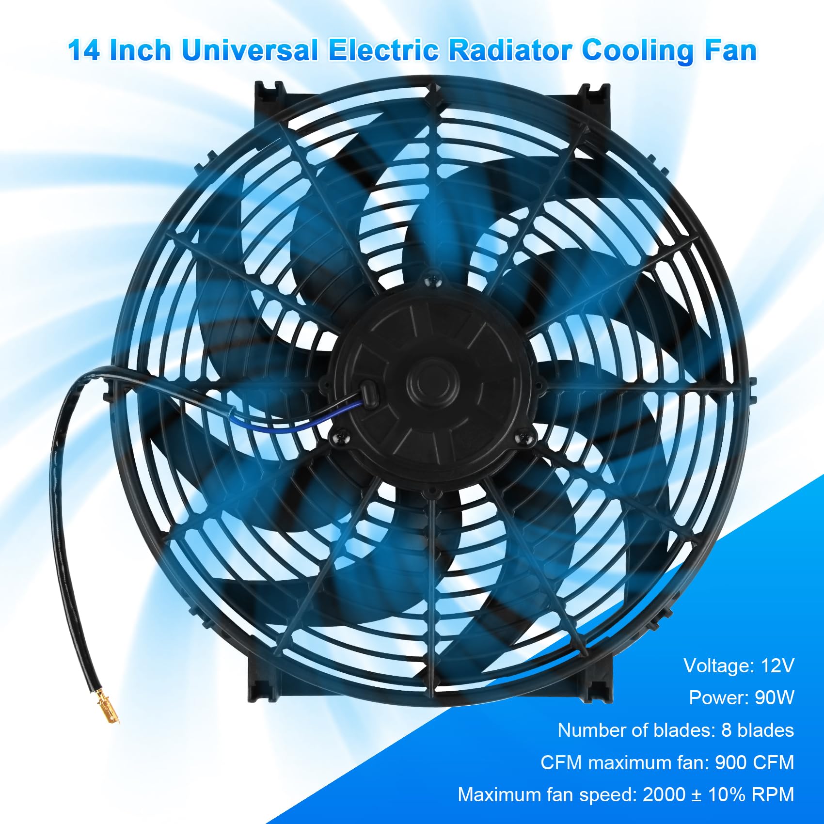 Stoney Racing 10 80W Pull Radiator Cooling Fan Universal SS Mounting 12V Slim e Stoney Racing 10 80W Pull Radiator Cooling Fan Universal SS Mounting 12V Slim e