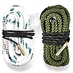 EZshoot 2 PCS Gun Cleaner, Bore Rope for Rifle Pistol Shotgun, Reusable Gun Cleaning Rope, Barrel Cleaner for 5.56mm/.223/.22/9mm/Cal .380/12 GA/. 30 Cal/.308/.44 Cal. (Choose Suitable Calibers)