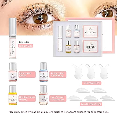 Miniatura 2 de ICONSIGN Kit de levantamiento de pestañas, kit profesional de pestañas rizadoras semipermanentes con protectores de pestañas, almohadillas de gel