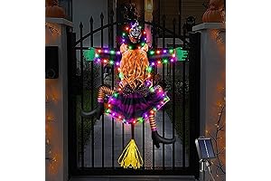 12ft Halloween Witch Crashing Into Tree Decoration