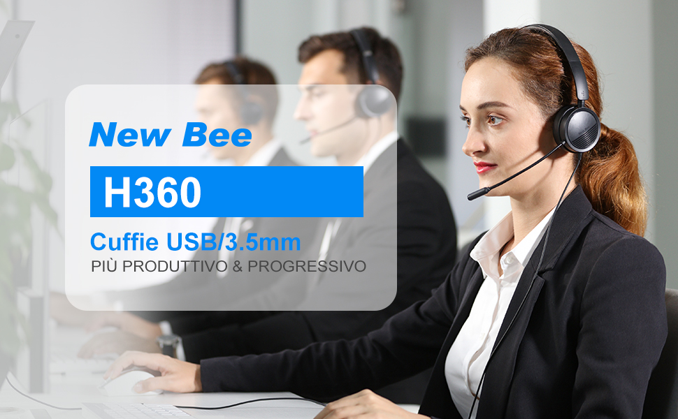 Cuffia Con Microfono Per PC - USB/3.5mm, Suono Stereo, Ideale Per Call Center, Skype, Zoom - Foto 2