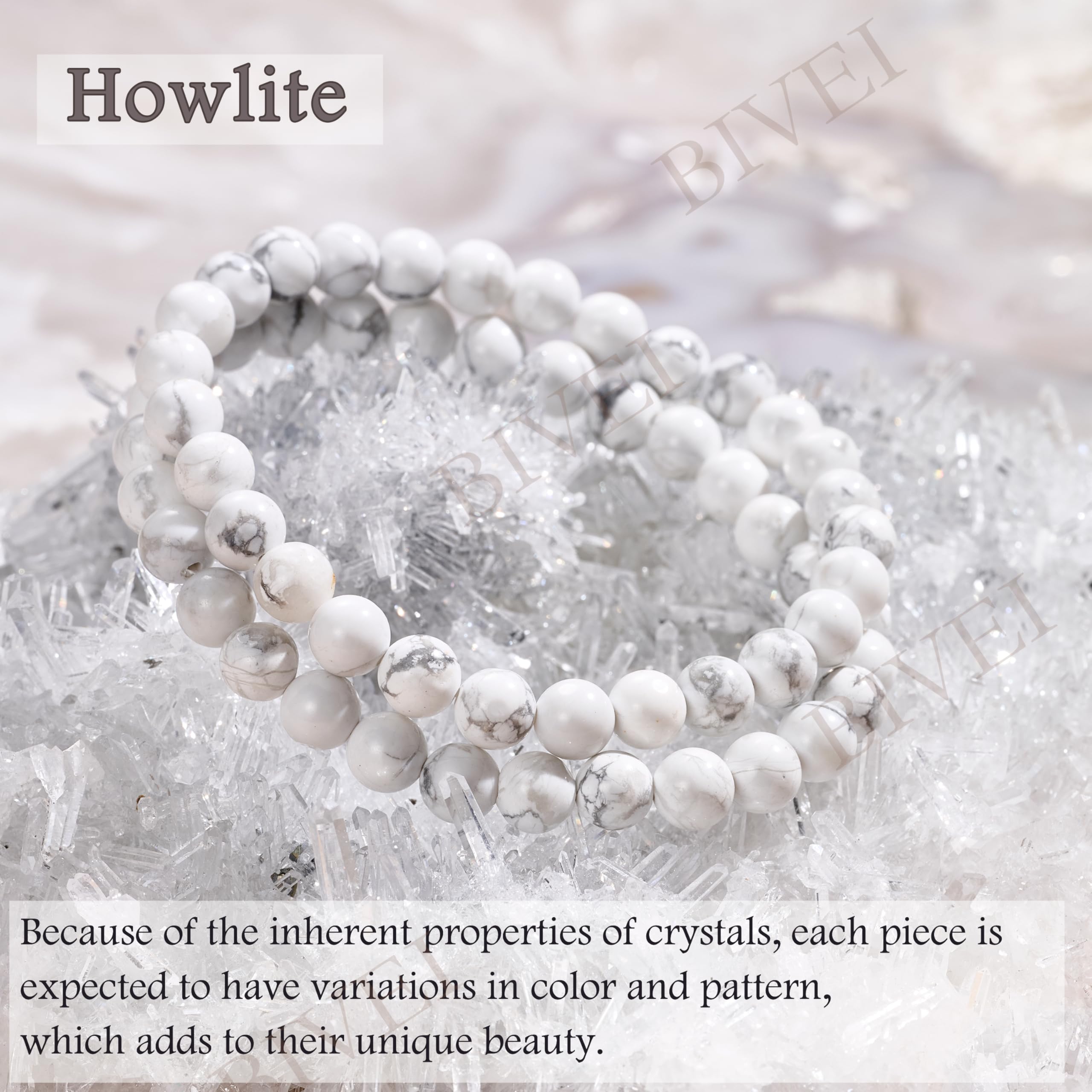 Bivei signora braccialetto perline 6mm semiprezioso cristallo naturale elastico elastico cristallo accessori regalo di yoga