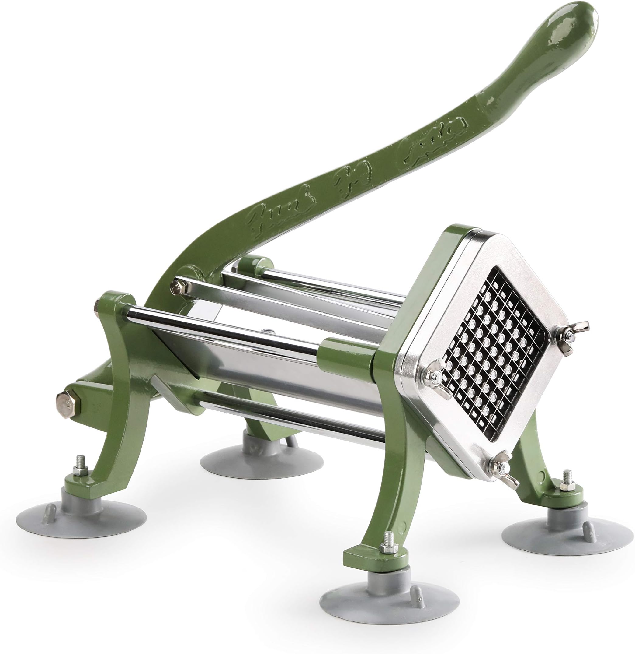 42306 Commercial Grade French Fry Cutter with Suction Feet, 3/8", Green