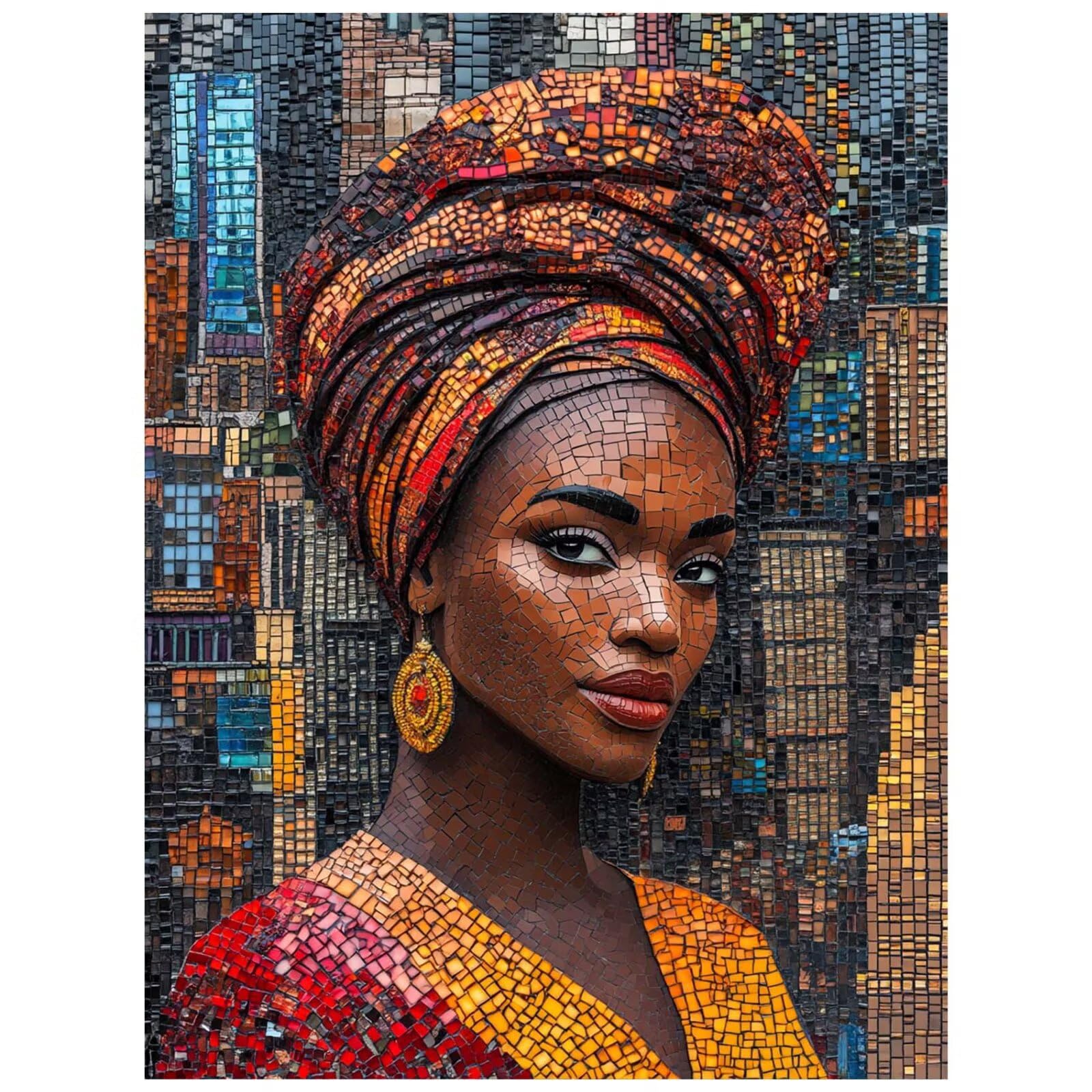 Dipingere con i Numeri Adulti Donna Paint by Numbers 70x95 cm Kit Pittura con Colori Acrilici Tele per Dipingere con i Numeri Donna africana e Pennello Pittura, Quadri Grandi Dimensioni 8YH-0573
