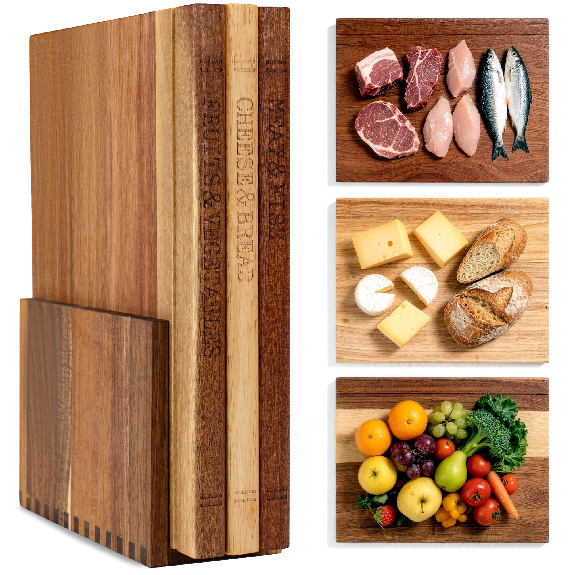 Photo 1 of Book Cutting Board Set with Wooden Stand for Home Cooks
