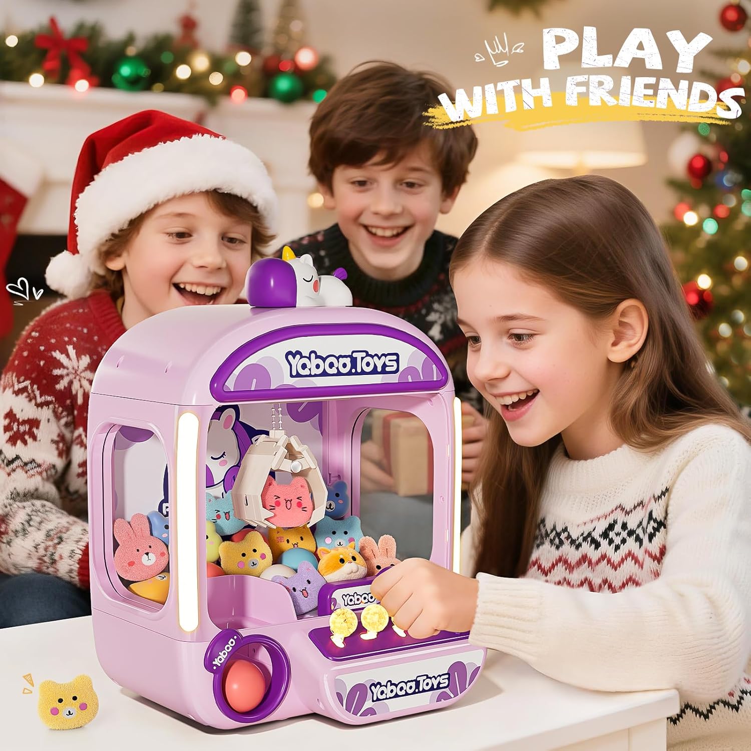 Large Claw Machine for Kids, Unicorns Claw Machine Toys with Sound Lights, Birthday Party Gift for 5 6 7 8 9 10 Year Old Boys Girls, Candy and Prize Electronic Dispenser Game Ages 5-7 4-8