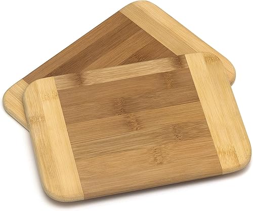 Lipper International Tabla de cortar y servir de cocina de madera de bambú pequeña 8 x 6 x 516 pulgadas juego de 2