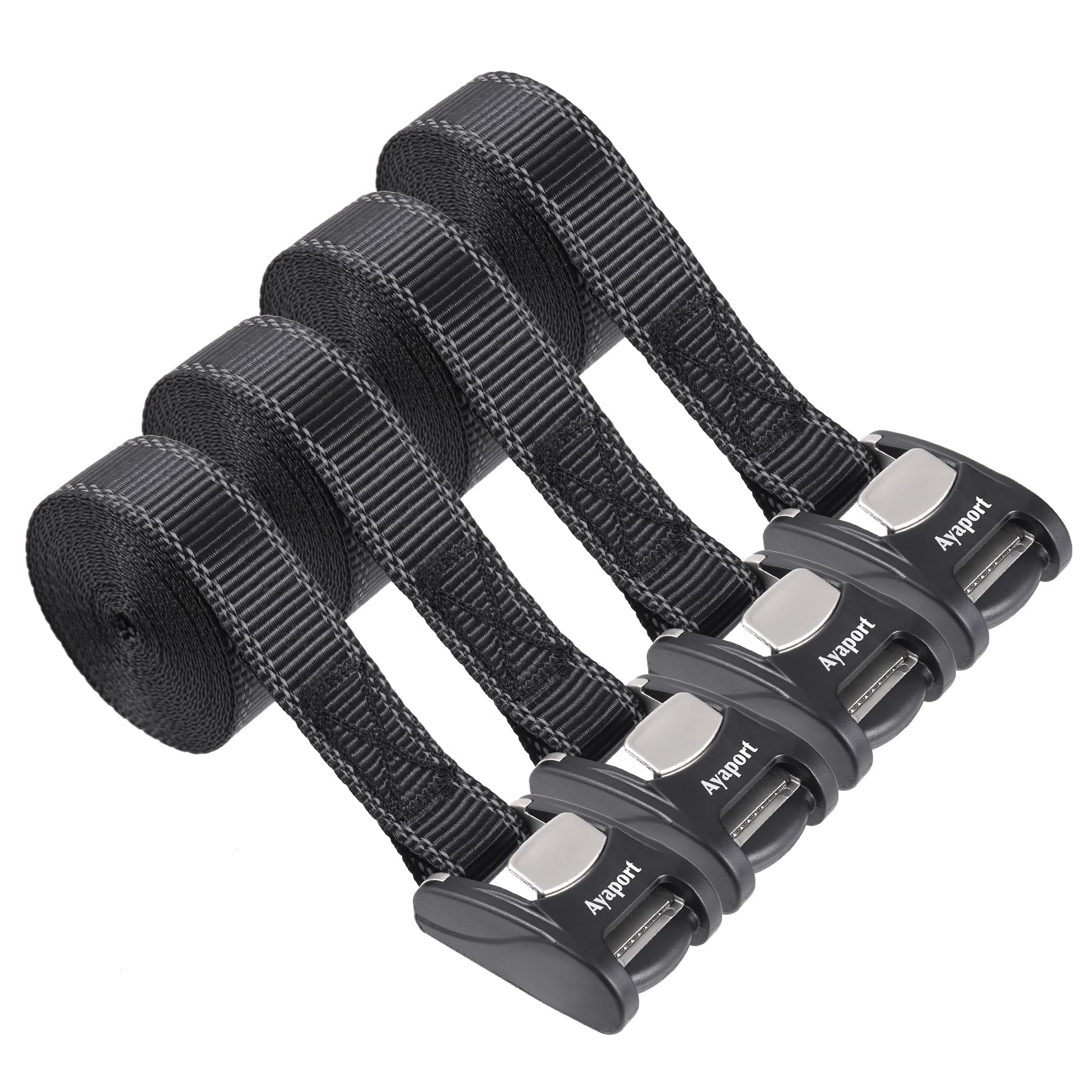 AyaportLashing Straps Tie Down Straps with Cam Buckle Cargo Strap 8ft for Kayak, SUP, Dirt Bike, Roof Rack Strap (with Protection Pad & Reflective Strap)