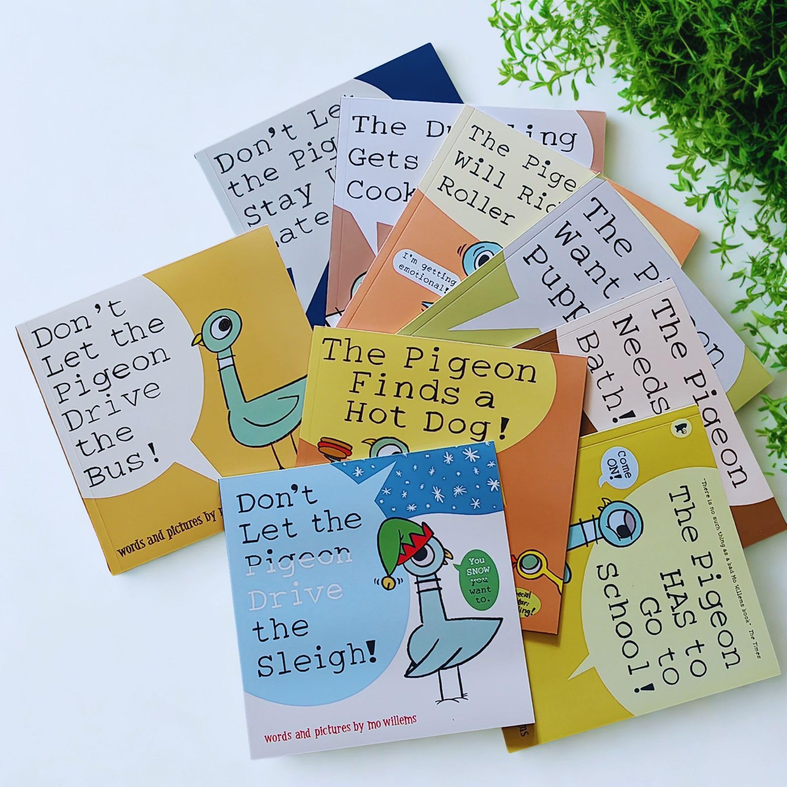 9PCS Pigeon Books Mo Willems Don’t Let The Pigeon Drive The Bus Book Series Paperback, Mo Willems Books Set for Family Reading