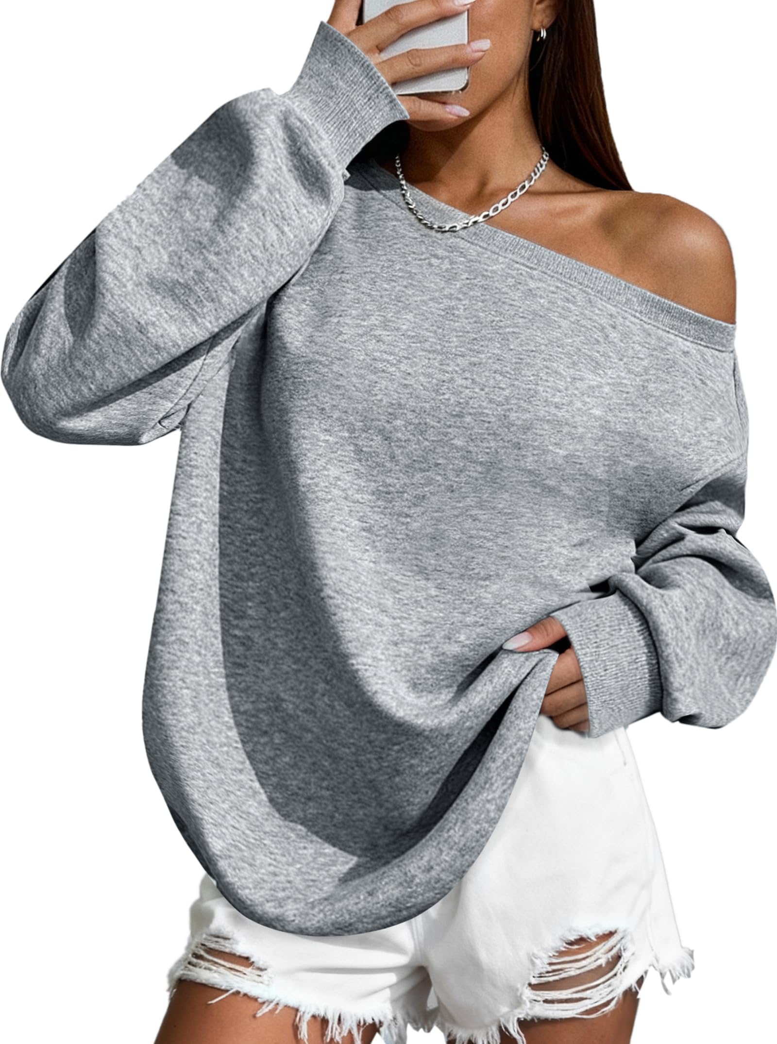 Remidoo Off Shoulder Sweatshirt