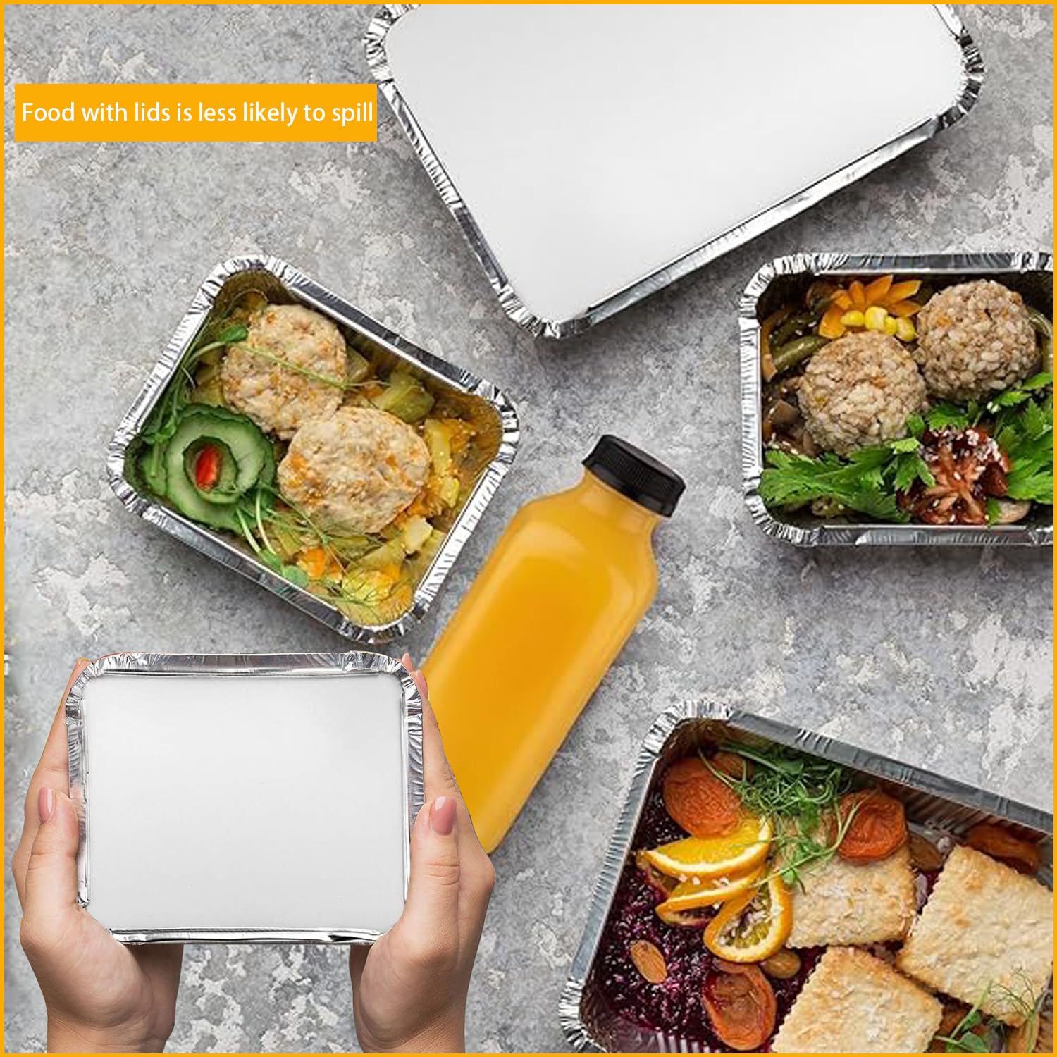 Barquette Aluminium avec Couvercle 36 Pièces 1900ml/650ml/410ml Plat Jetable Barbecue