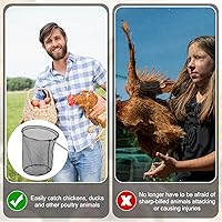 Vista 4 de Windyun Red de captura de aves de corral con poste telescópico de acero inoxidable para aves de corral al aire libre