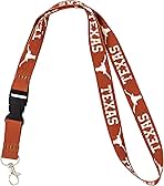 Desert Cactus University of Texas Lanyard UT Longhorns Car Keys ID Badge Holder Keychain Detachable Breakaway Snap Buckle (Orange - Longhorn)