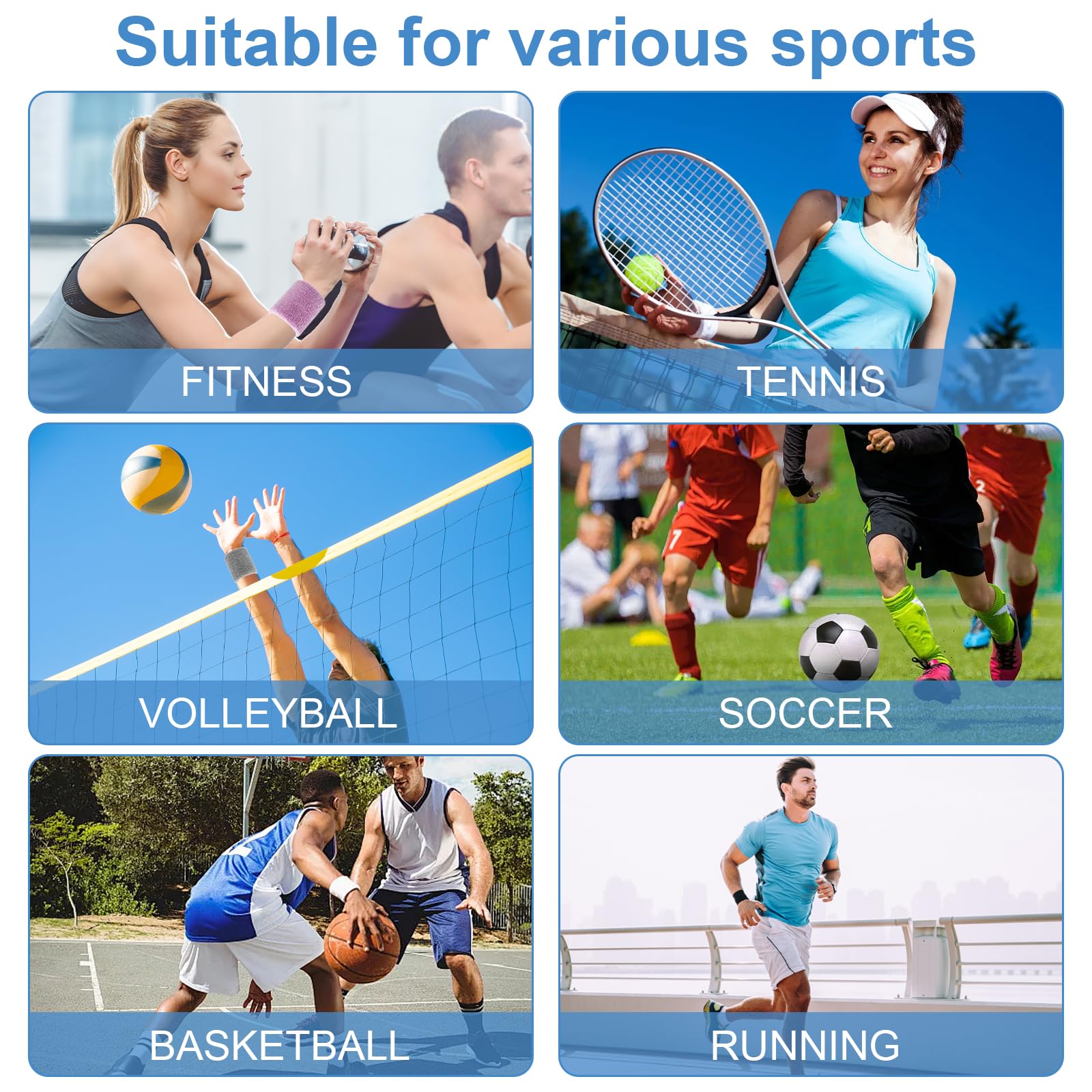 Polsini Da Palestra Assorbisudore - 5 Pezzi Per Uomo E Donna, Ideali Per Tennis, Palestra E Corsa - Foto 5