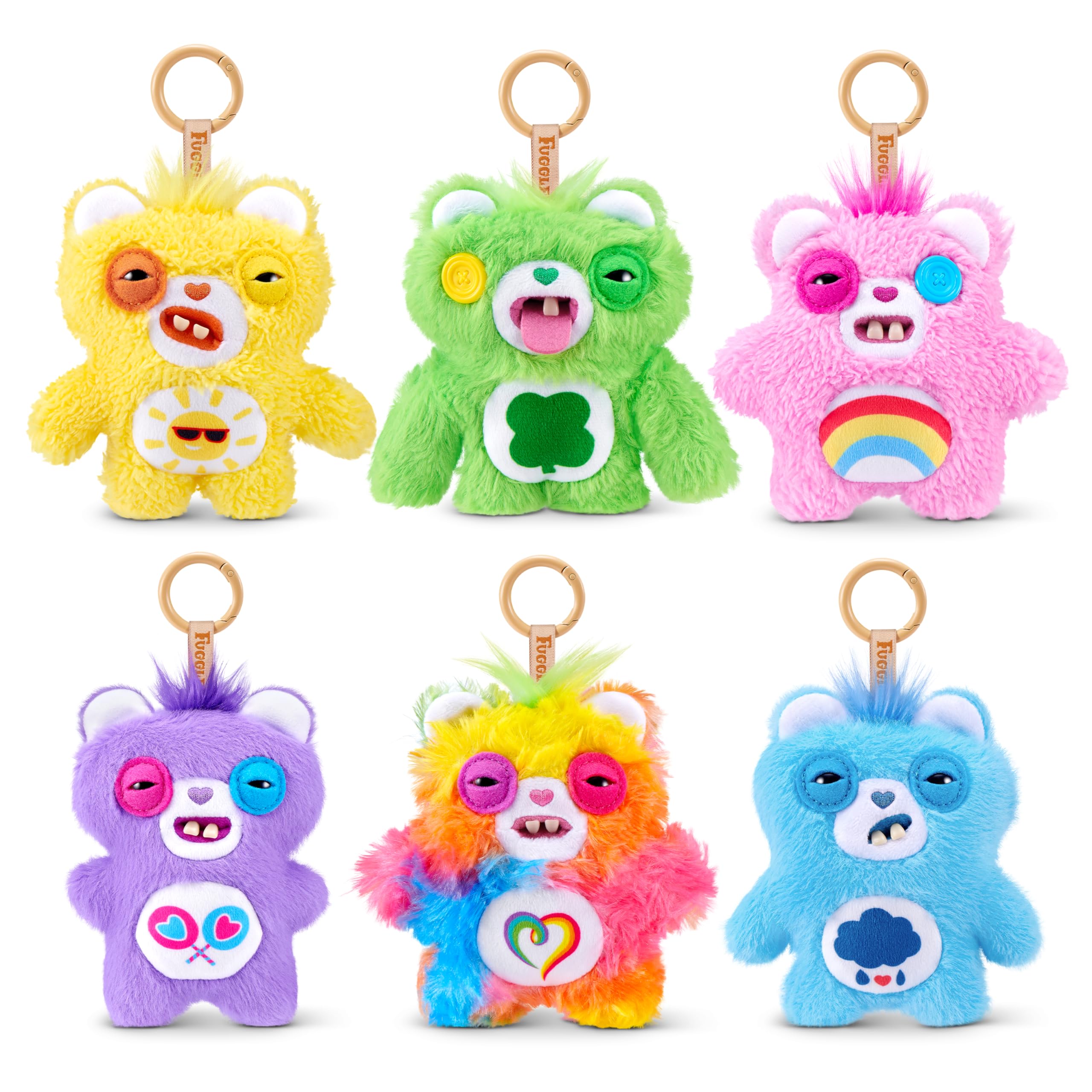 Fuggler Care Bear Keyring 5 Inch Plush Collectible Accessory 6 Pack di ZURU