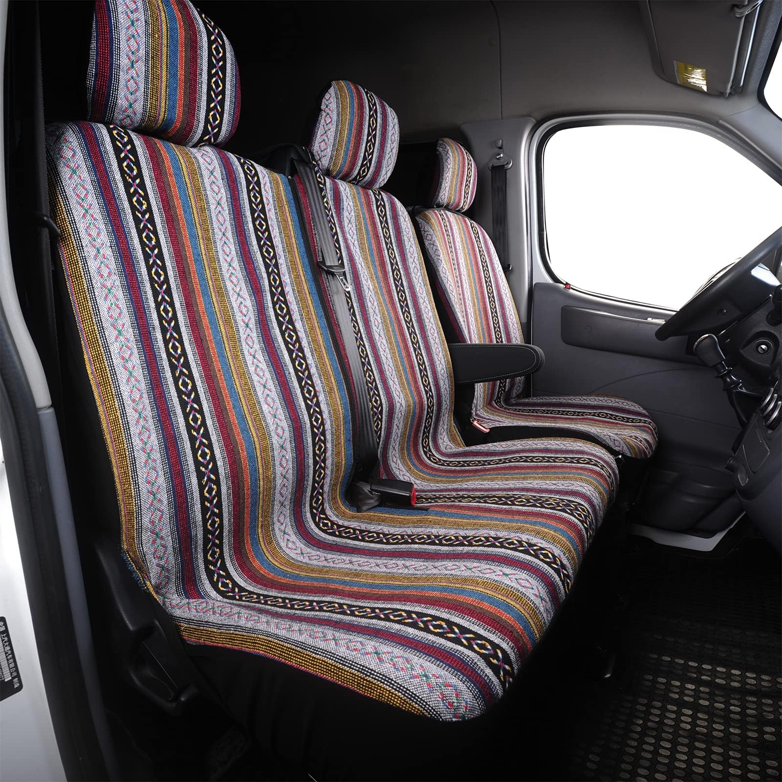 AUTOYOUTH Baja Colorée Housse de Siège Universelles, pour Camion Camionnette Van Bus, avec 2 sièges passagers (2+1)