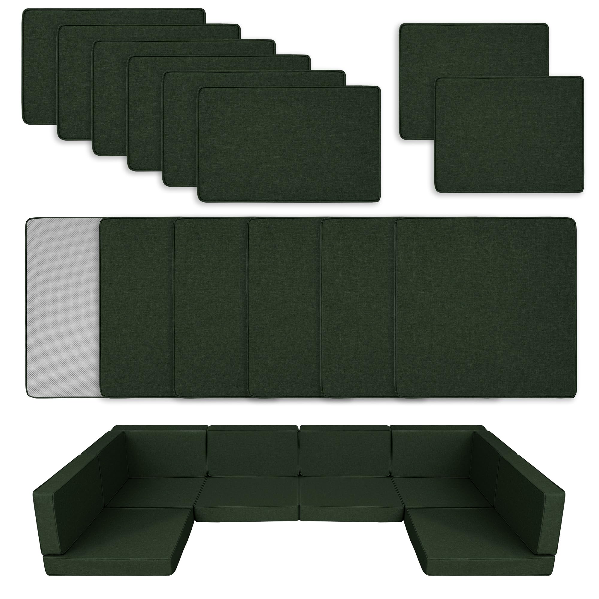 Photo 1 of Fitfree 14 Piece Outdoor Cushion Covers, 25.6 x 25.6 Inch, Olive Green