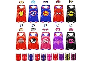 Kids Group Costume: Dress Up Toys Superhero Capes and Masks for 3-10 Year Olds