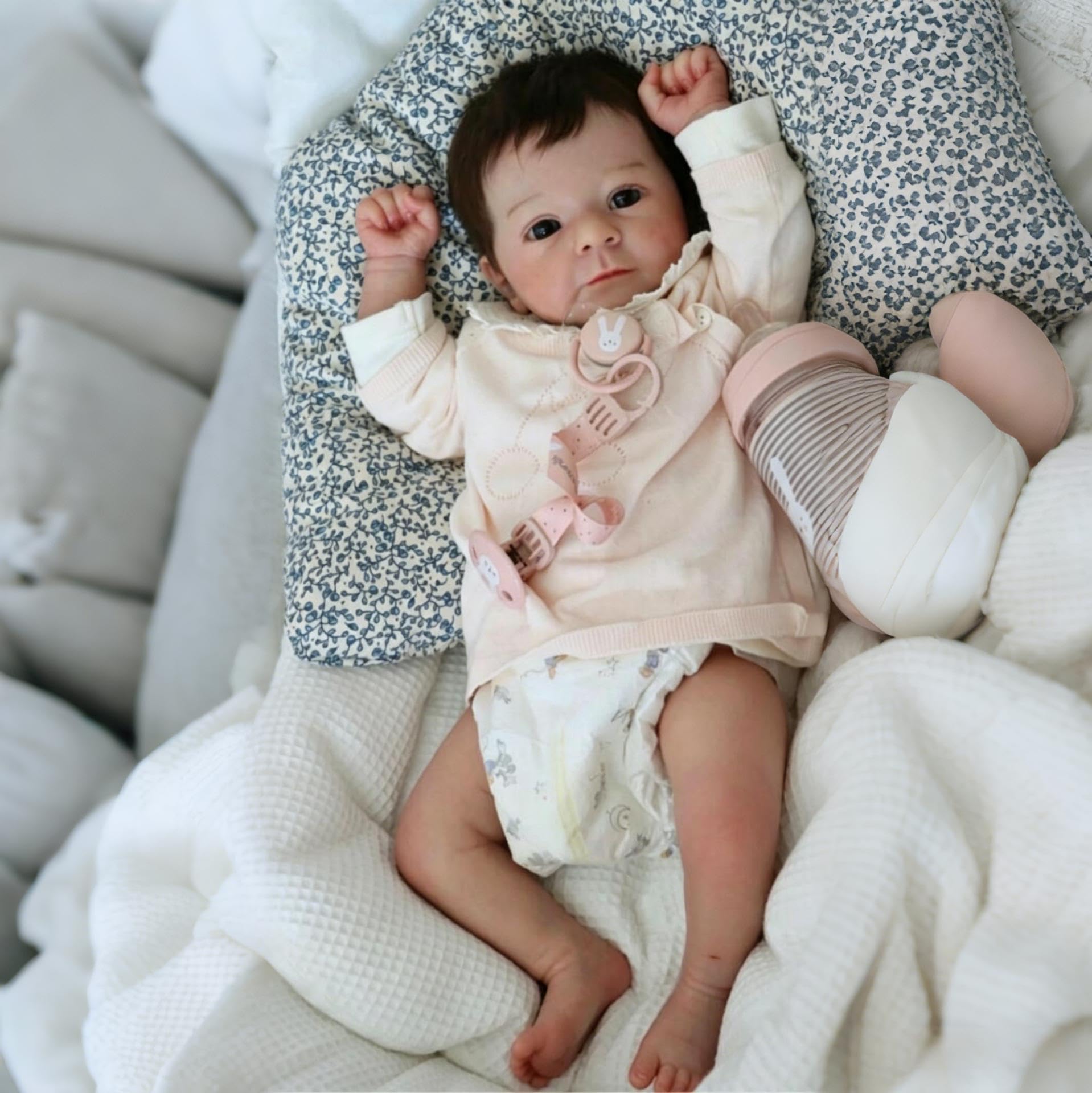 RXDOLL Realistyczne lalki Reborn Baby Dolls Girl Silicone Full Body Vinyl zakorzenione włosy realistyczne lalki noworodka, które wyglądają jak prawdziwe życie lalka bobas nadaje się do prania, zabawka