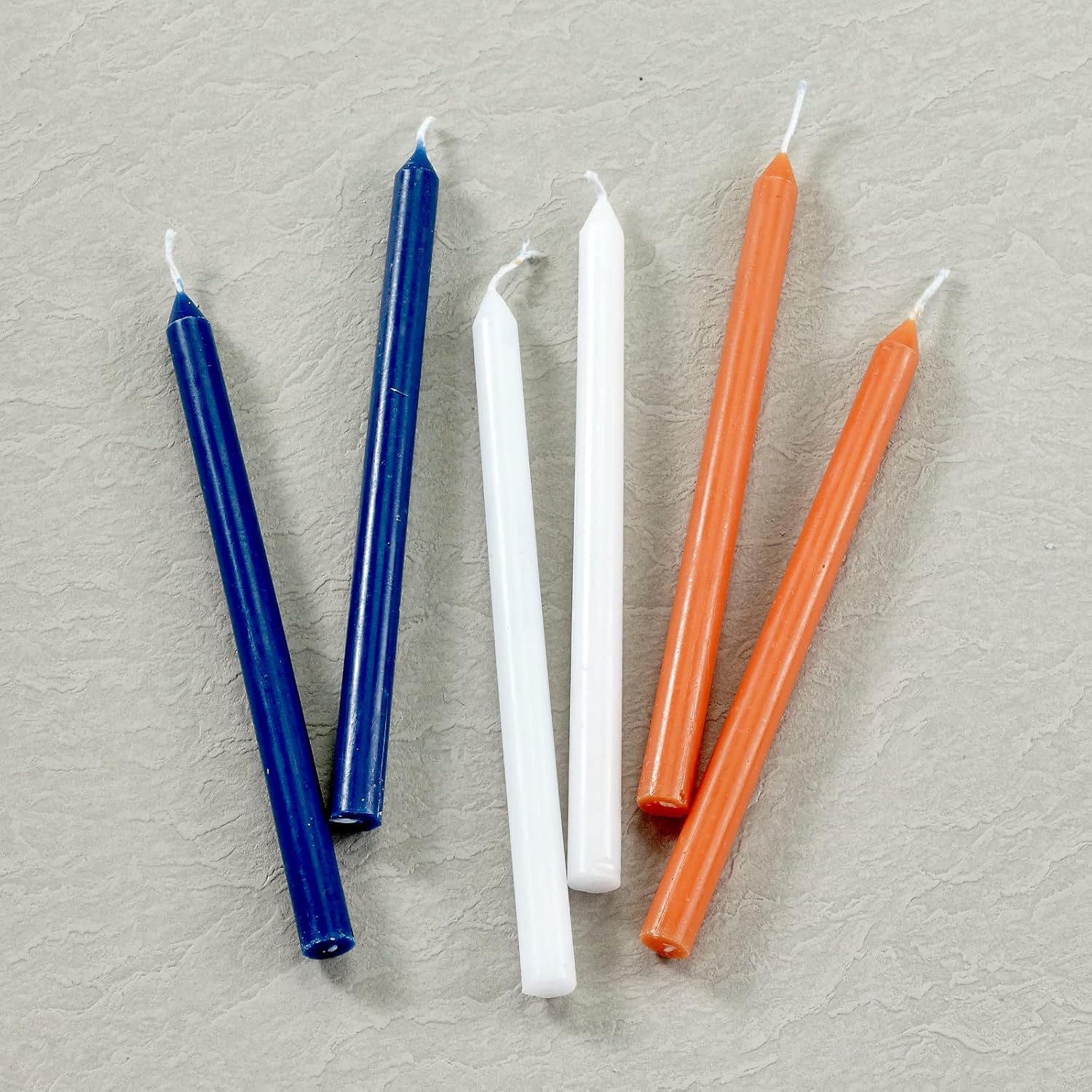 Rite Lite Chanukah for a Cause Orange, White & Blue Hanukkah Candles for Sharsheret - Bulk Pack of 45 - Decorative & Fits Most Menorahs Dripless Jewish Holiday Party Favors Accessories Decorations