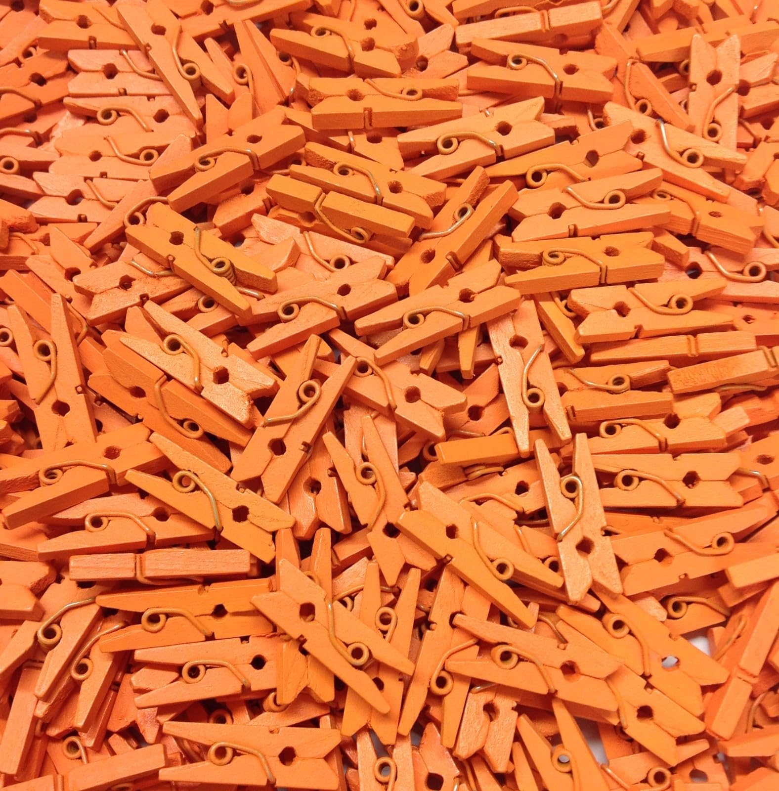 celloexpress Mini Wooden Crafts Pegs - Small Wood Clips - 35mm, Orange, Pack of 250