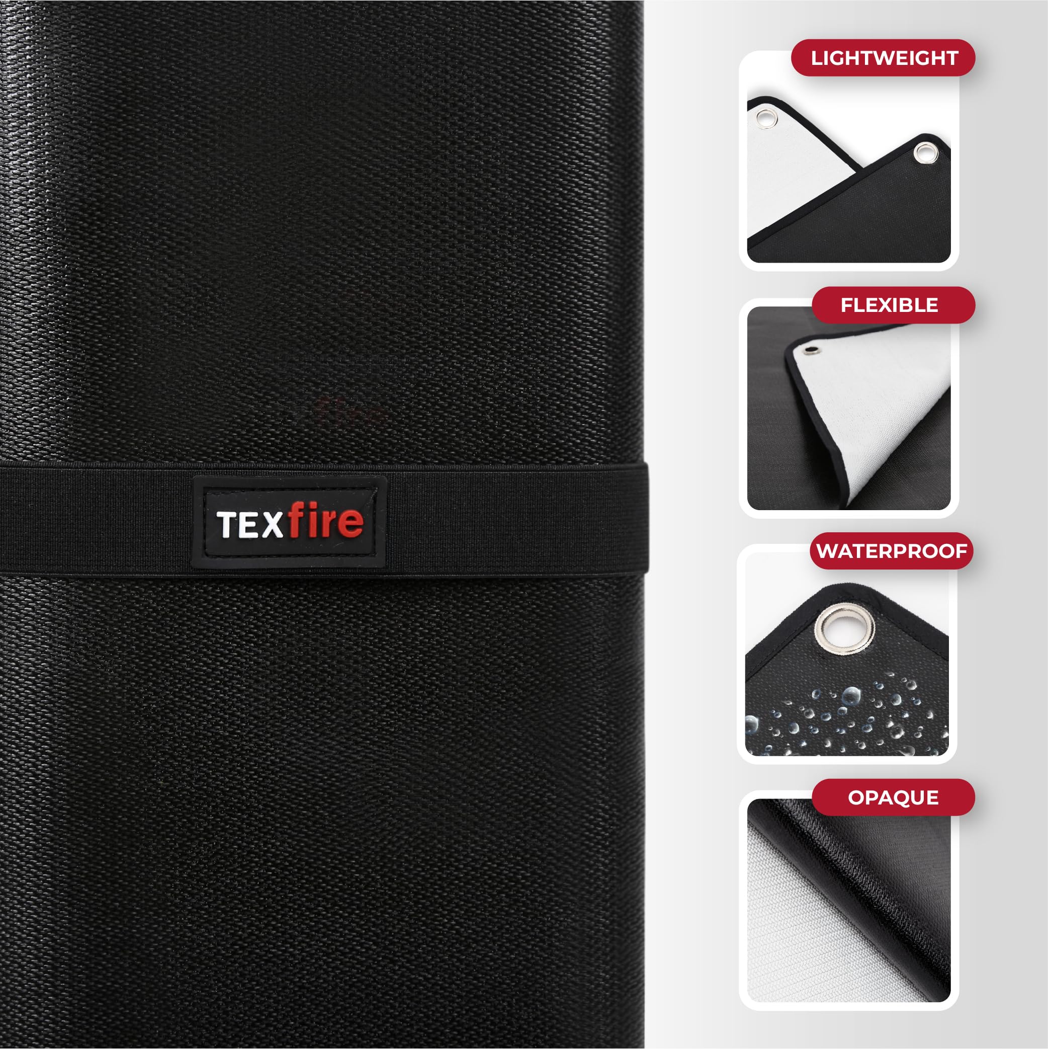 TEXFIRE | Coperta ignifuga per saldatura WELD S1, flessibile e leggera. Resiste fino a 550°C. Fibra di vetro con rivestimento speciale per alte temperature.