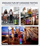 Machine à karaoké pour adultes, Haut-parleur Bluetooth portable avec 2 Microphones sans fil, portatifs PA Système avec lumières disco pour grande fête, extérieur, Cadeaux idéaux pour la famille, Musique