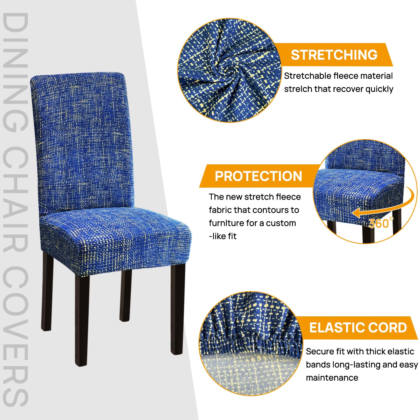 Sufdari Chair Covers 6,Stretch Dining Chair Covers - Image 3