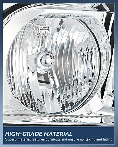 Miniatura 7 de Nilight Conjunto de faros delanteros compatible con Ford Mustang 2005, 2006, 2007, 2008 y 2009, carcasa cromada, reflector transparente mejorado,